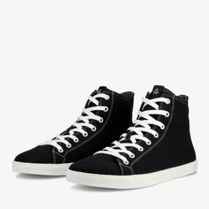 GROUNDIES | Brooklyn High Top Sneakers - Black Zero Drop Barefoot Shoes US 9